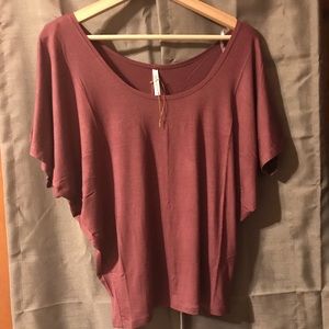 Mauve Scoop Neck Dolman Top, perfect cut!